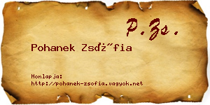 Pohanek Zsófia névjegykártya
