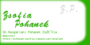 zsofia pohanek business card